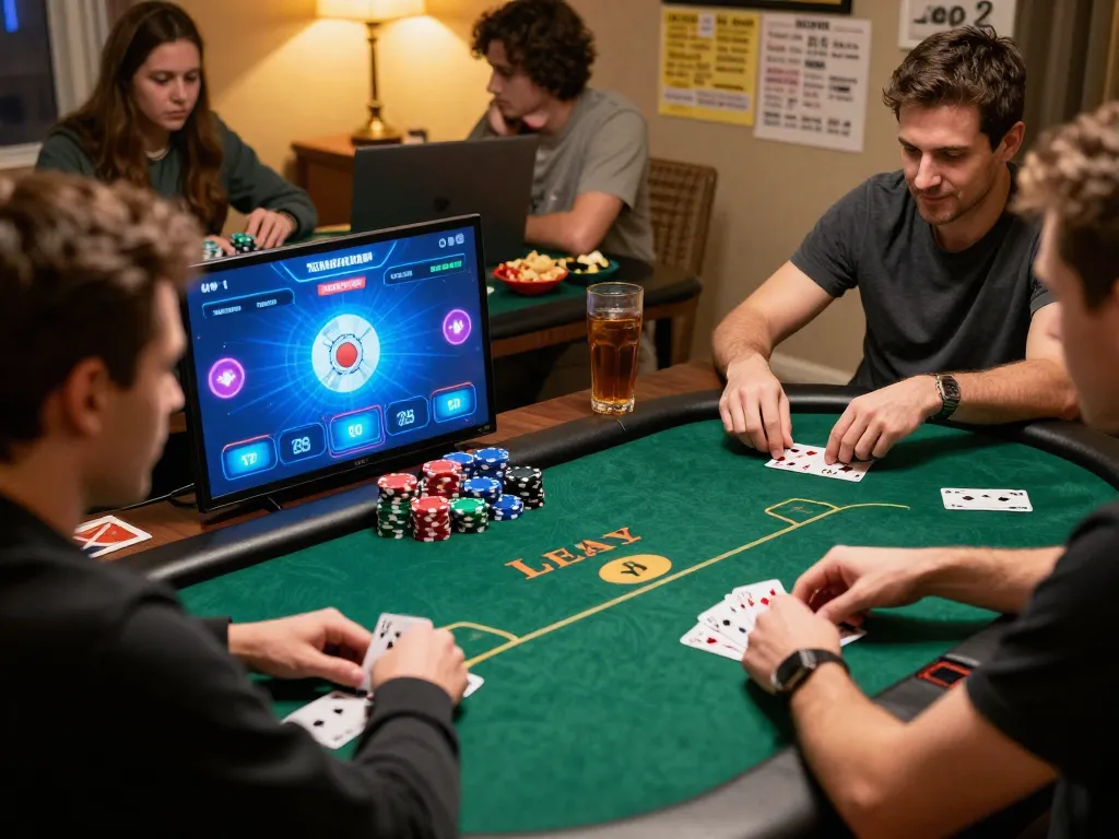 Players engaging in an exciting online poker game on 98win, showcasing strategy and fun.