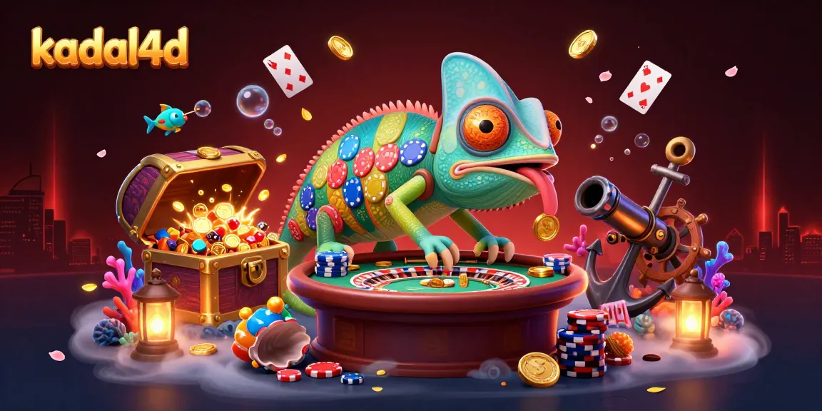 Visualisasikan pengalaman bermain kasino di kadal4d dengan chameleon animasi yang memikat dan elemen permainan yang menggembirakan.