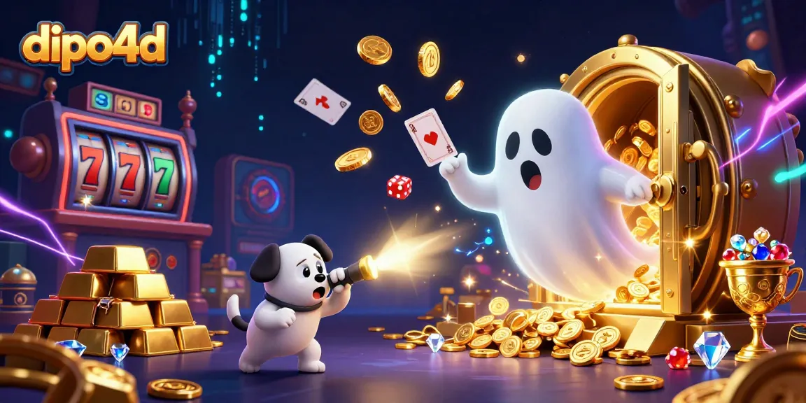 Engage with dipo4d's vibrant casino world where a mischievous monkey juggles golden coins amid slot machines.