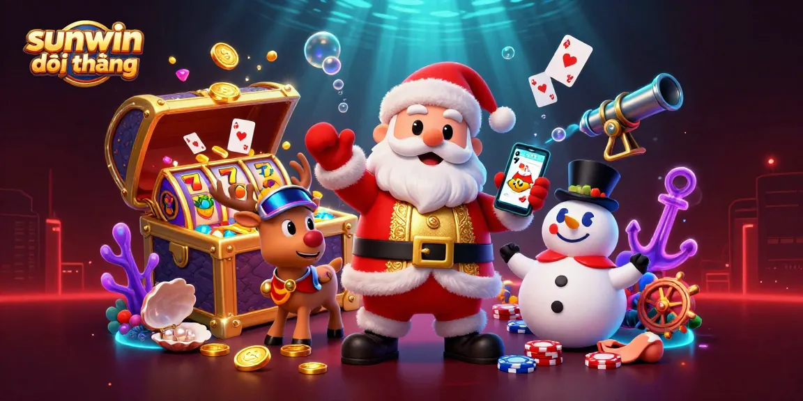 Engage in thrilling casino adventures exploring sunwin đổi thưởng with Santa and friends in this vibrant underwater scene.