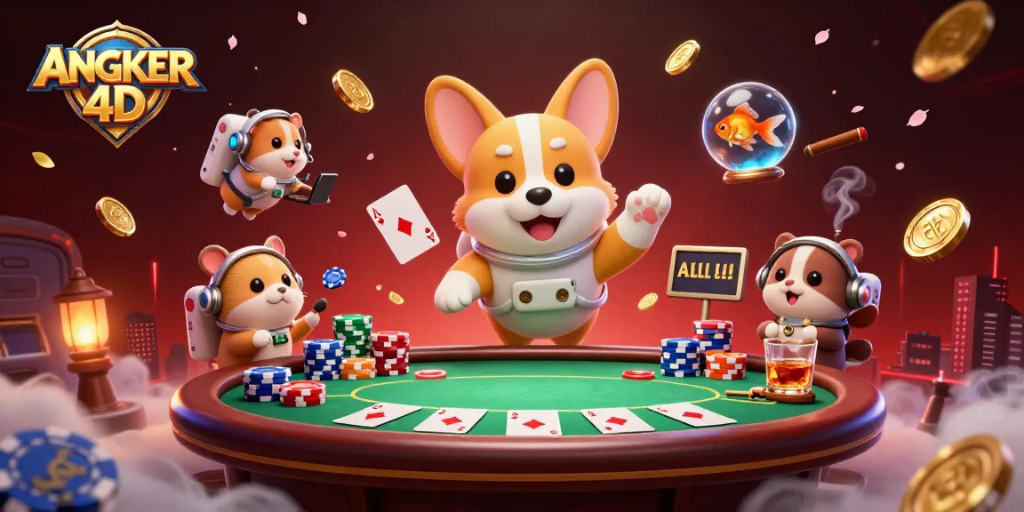 Experience the excitement of ANGKER 4D with thrilling gambling in a vibrant casino scene.