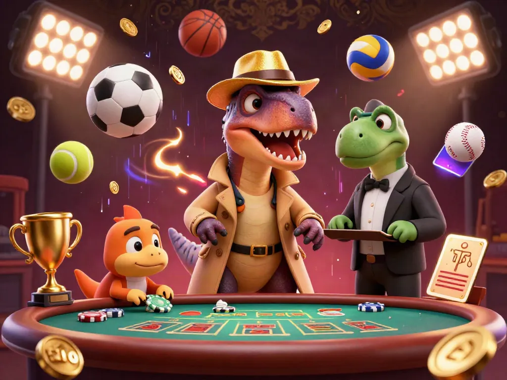 Pengguna afktoto beraksi di meja blackjack, menciptakan momen menegangkan dengan karakter dinosaur.