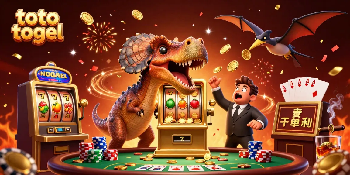 Menangkan toto togel saat 3D kartun pachycephalosaurus menyerang mesin slot emas untuk mengeluarkan koin jackpot.