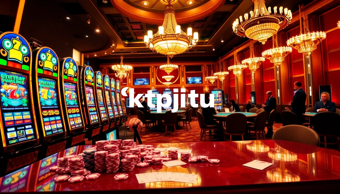 Experience thrilling wins at ktpjitu slot machines surrounded by vibrant casino ambiance.