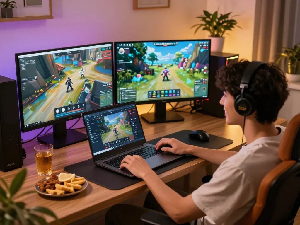 KADAL778 player engaging with interactive game interface on a cozy home setup