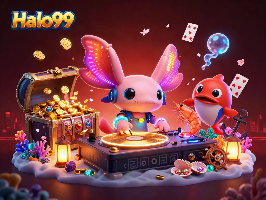 Engage in thrilling gaming with Halo99 as vibrant underwater scenes burst with action.