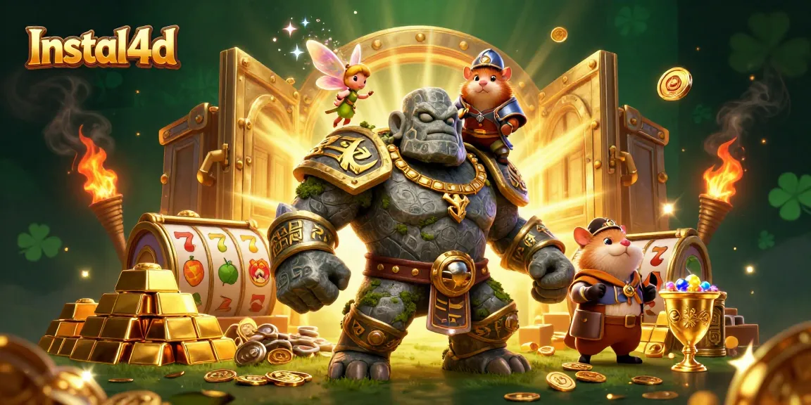 Experience the excitement of Instal4d as magical characters unveil dazzling jackpots and treasures