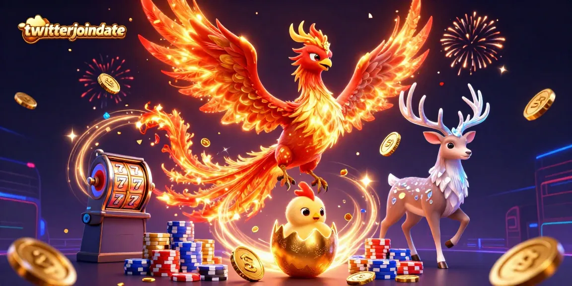 Menghadapi keberuntungan di twitterjoindate dengan phoenix berapi dan simbol slot yang menarik.
