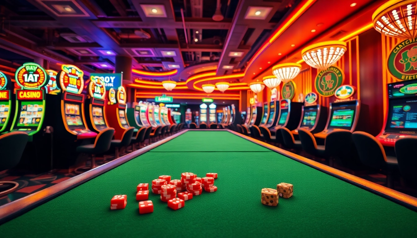 Permainan situs togel yang menarik di meja kasino yang ramai dan berwarna-warni.