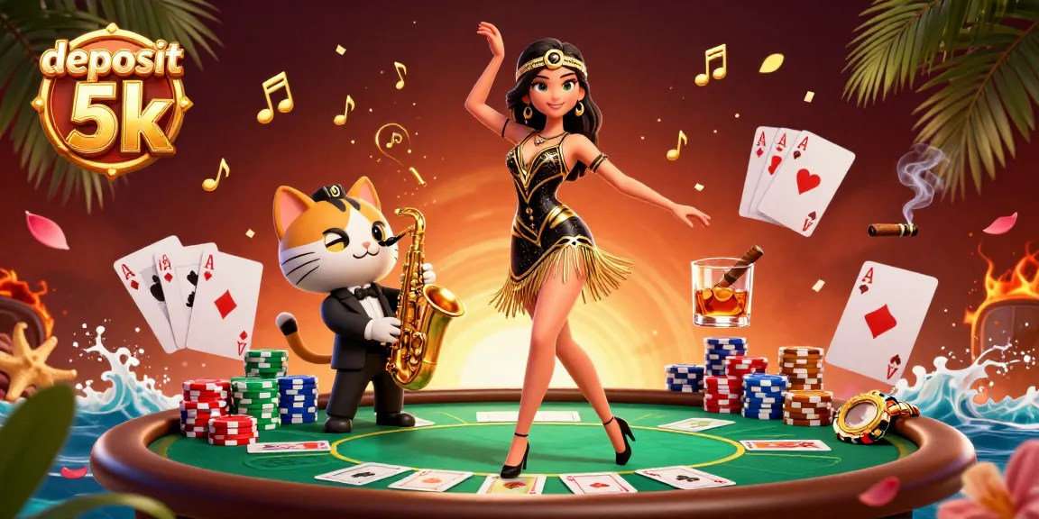 Experience the thrill of deposit 5k with dynamic casino action in a vibrant 3D illustration.