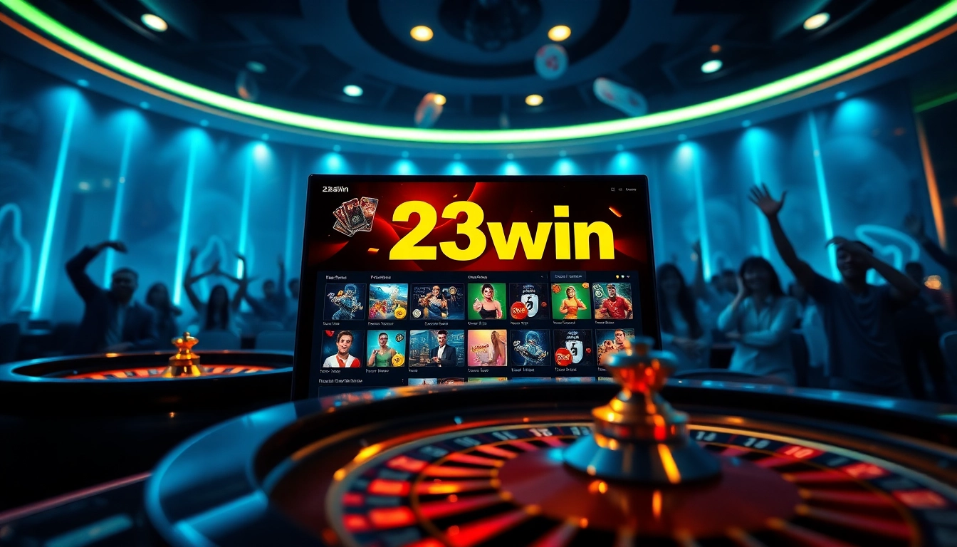 23win online casino scene showcasing games and excitement, featuring modern interface