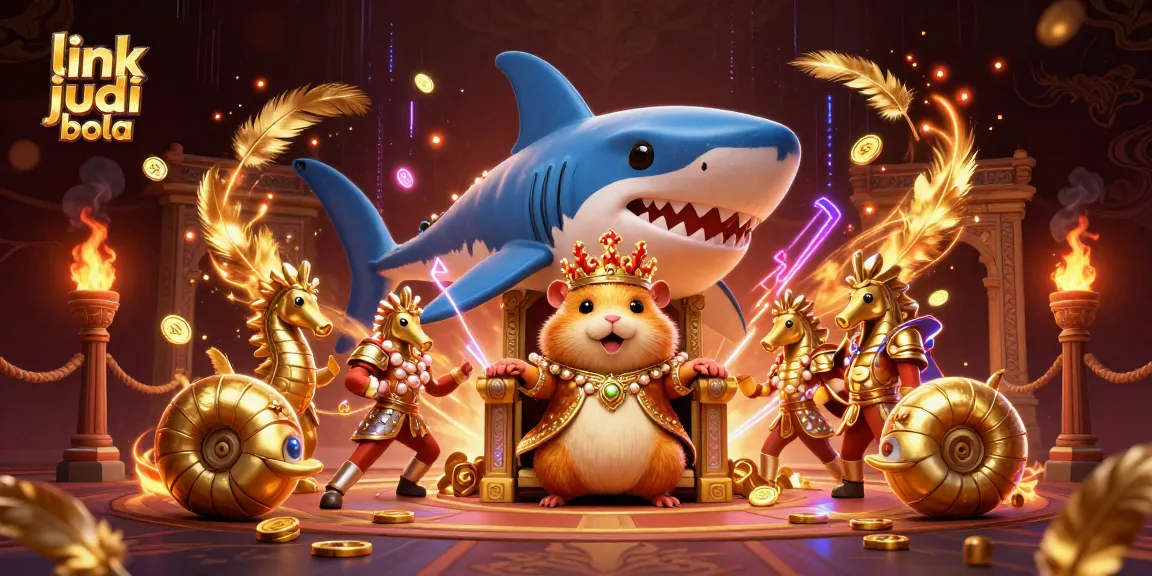 Engage in thrilling action with link judi bola as a golden hamster king reigns in a striking gambling arena.