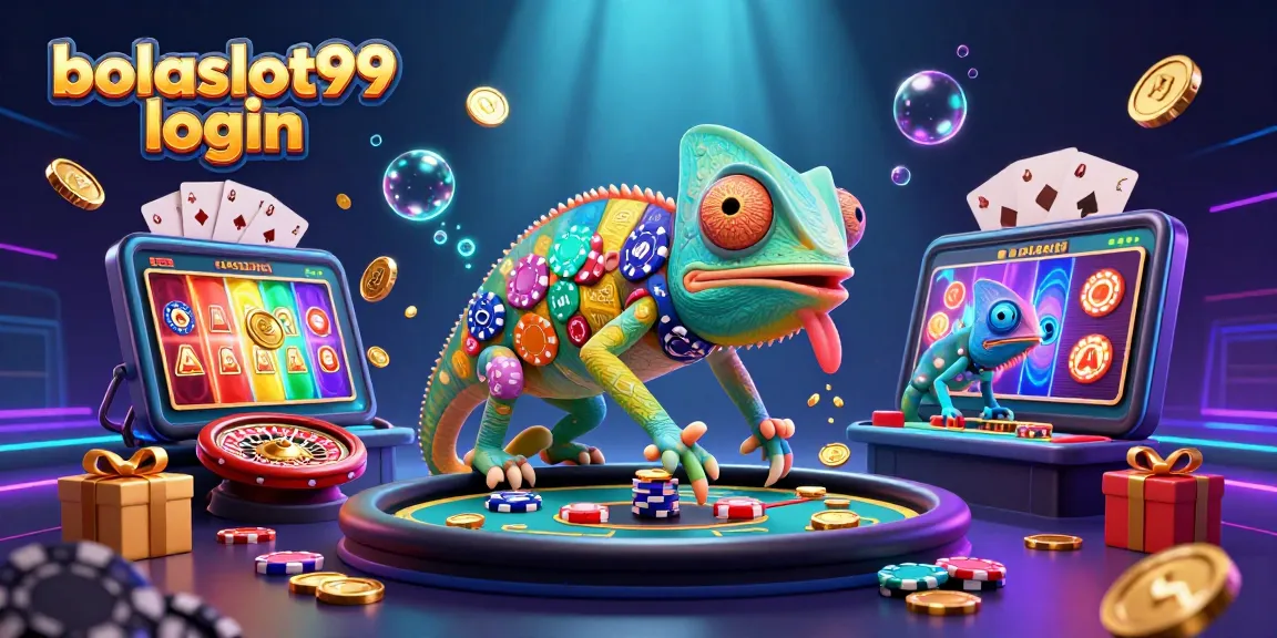 Experience the excitement of bolaslot99 login with vibrant gaming elements like golden coins and slot games.