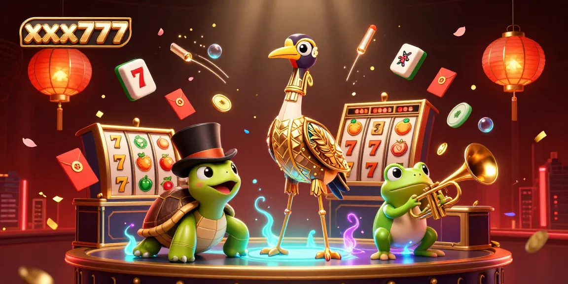 Spin the reels and win big at xxx777 with a lively gambling scene filled with characters and vibrant casino elements.