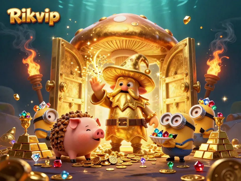 Experience thrilling magic at Rikvip with a golden wizard, vibrant treasures, and energized adventure.