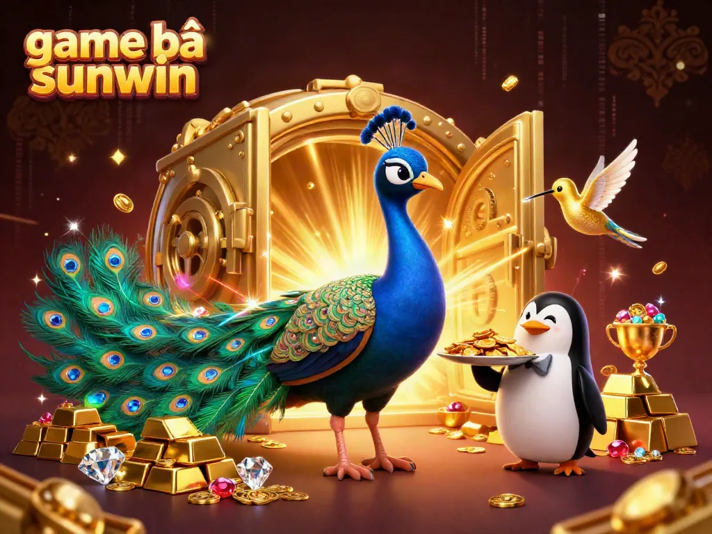 Experience game bài sunwin with a vibrant scene of aristocratic characters and dazzling treasures, immersing players in the online gaming world.