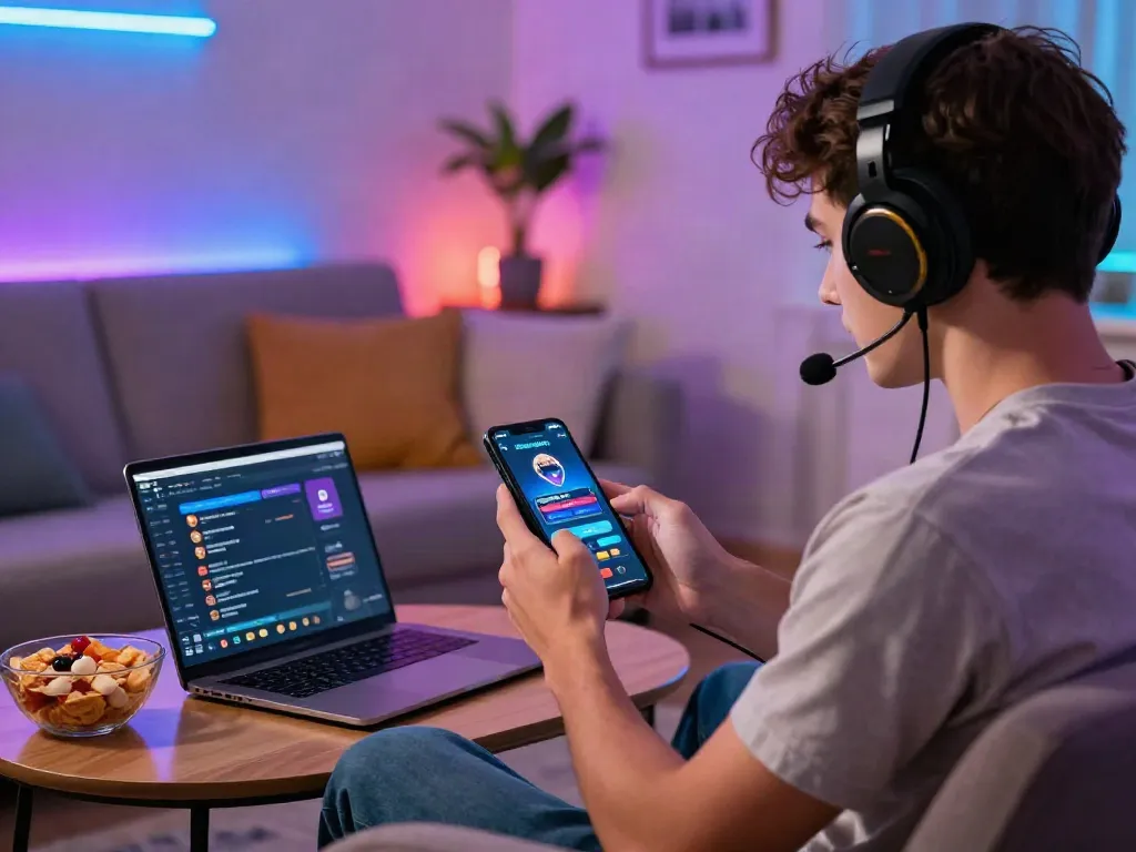Pengguna menikmati platform cirebontoto di perangkat mobile dengan suasana ruang tamu yang nyaman.