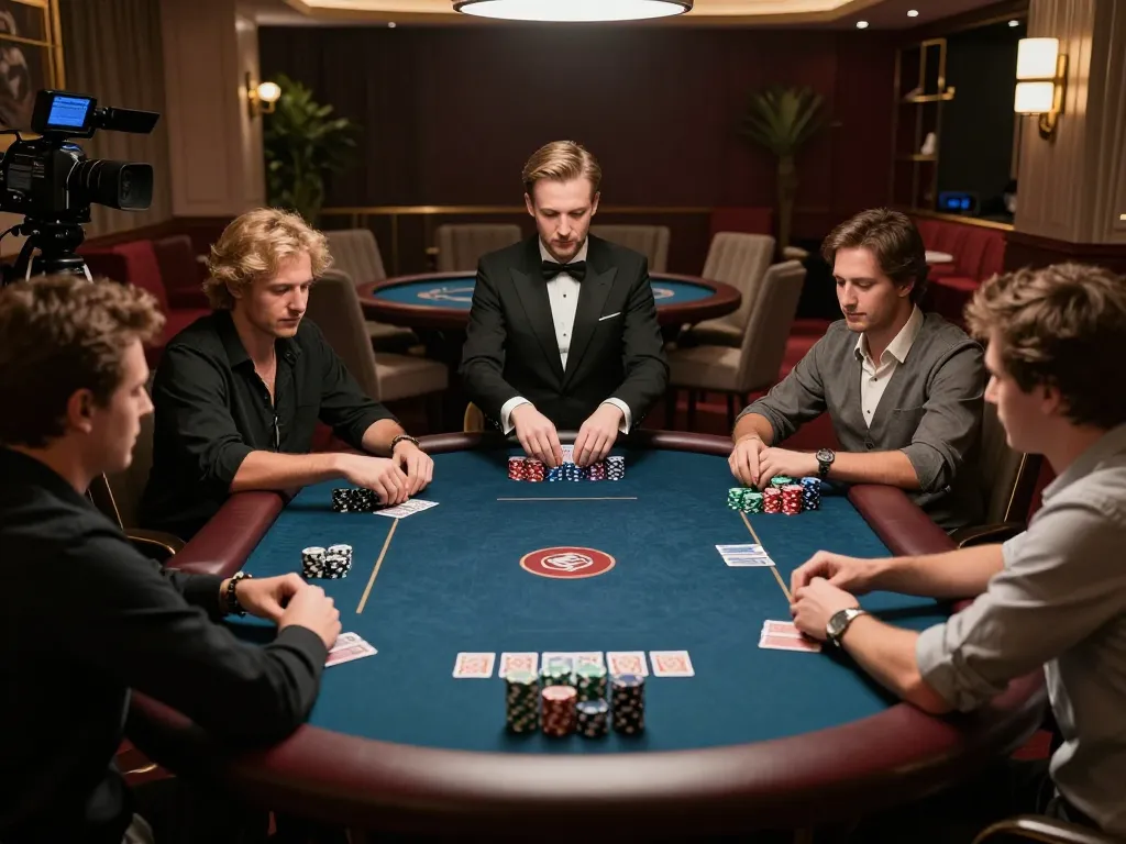 Experience the exclusive gameplay of IDC88JOKER in a luxurious poker room setting.