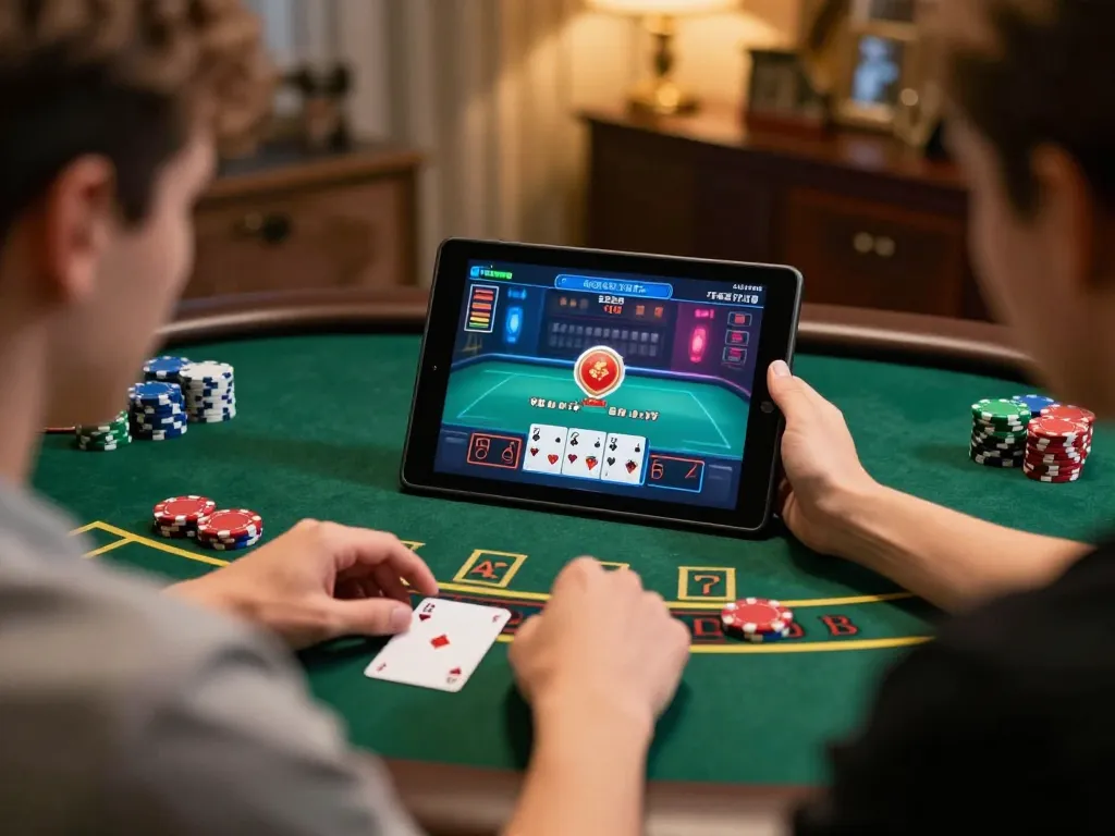 Player engaging with the virtual blackjack table on alo88 eu com, showcasing a strategic gaming atmosphere.