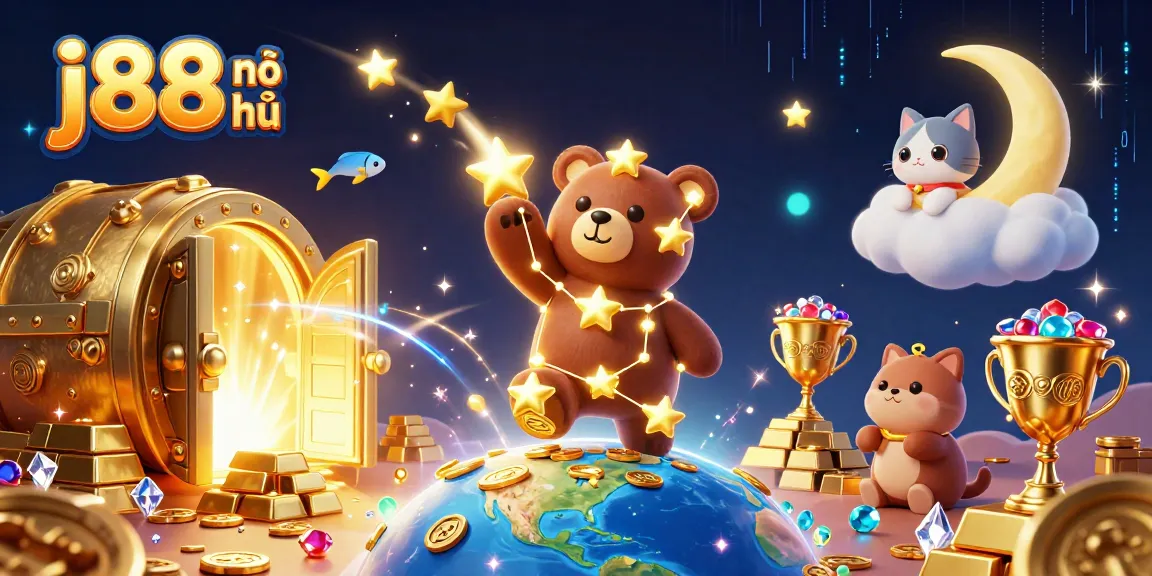 Experience thrilling gameplay with j88 nổ hũ as characters catch coins amidst dazzling treasures.
