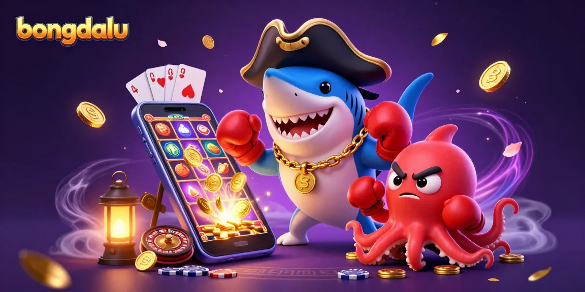 Bongdalu offers a vibrant gambling experience with an exciting 3D illustration featuring a pirate shark and friends.