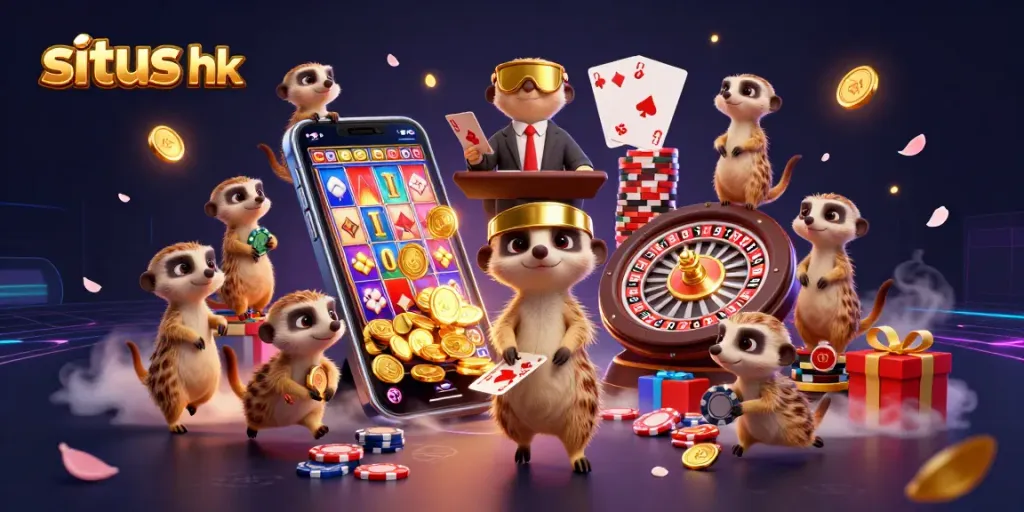 Aktivitas meriah di situs hk dengan koloni meerkat melakukan operasi kasino.