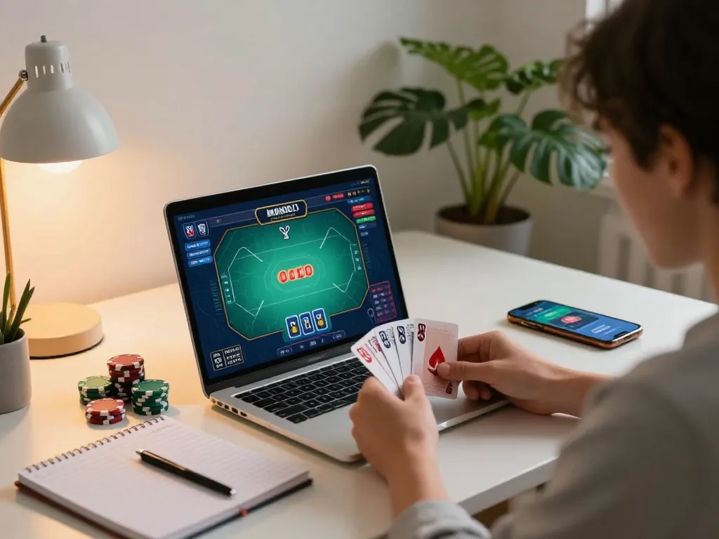 FLY 88 online poker gameplay scene with strategic notes and engaging setup.