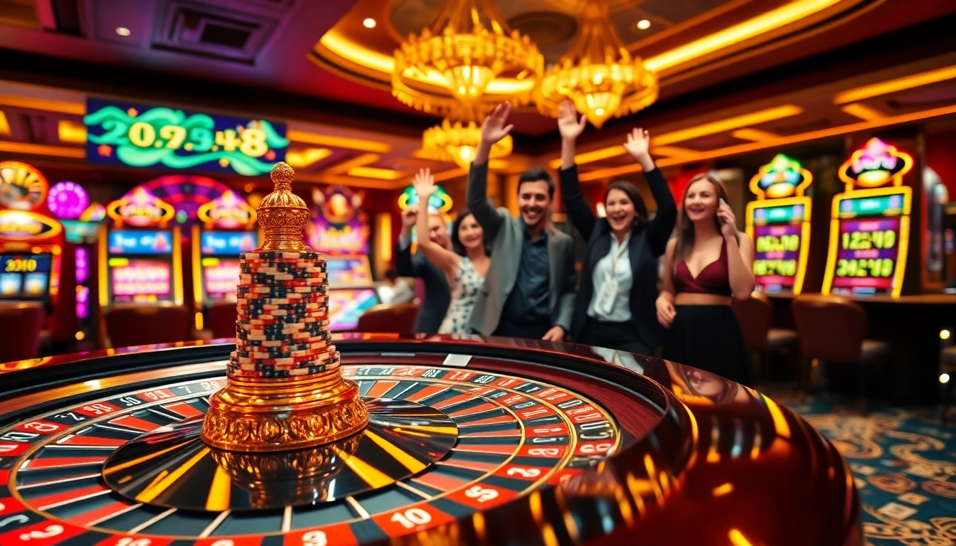 Experience the thrill of gambling with trang luck8 at this vibrant casino scene.