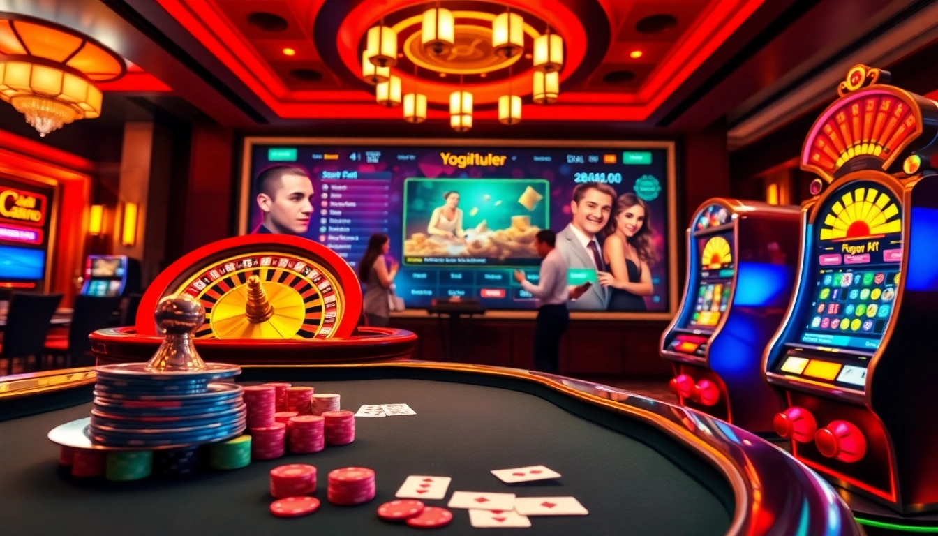 Playing at a luxury online casino setting showcasing 包网 features with vibrant tables and digital interfaces.