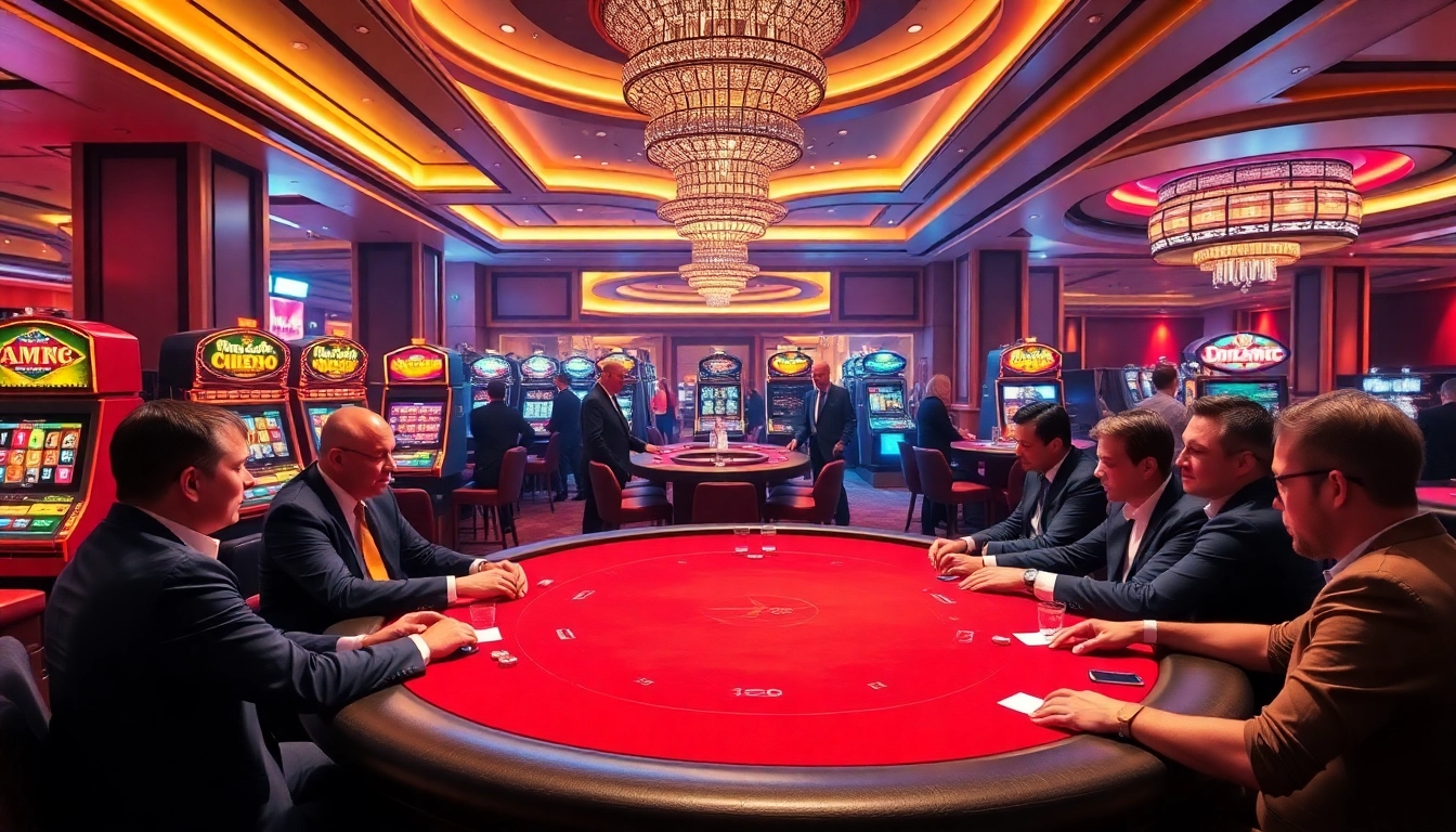 High-stakes poker action in a luxury casino showcasing MM88 branding and excitement.