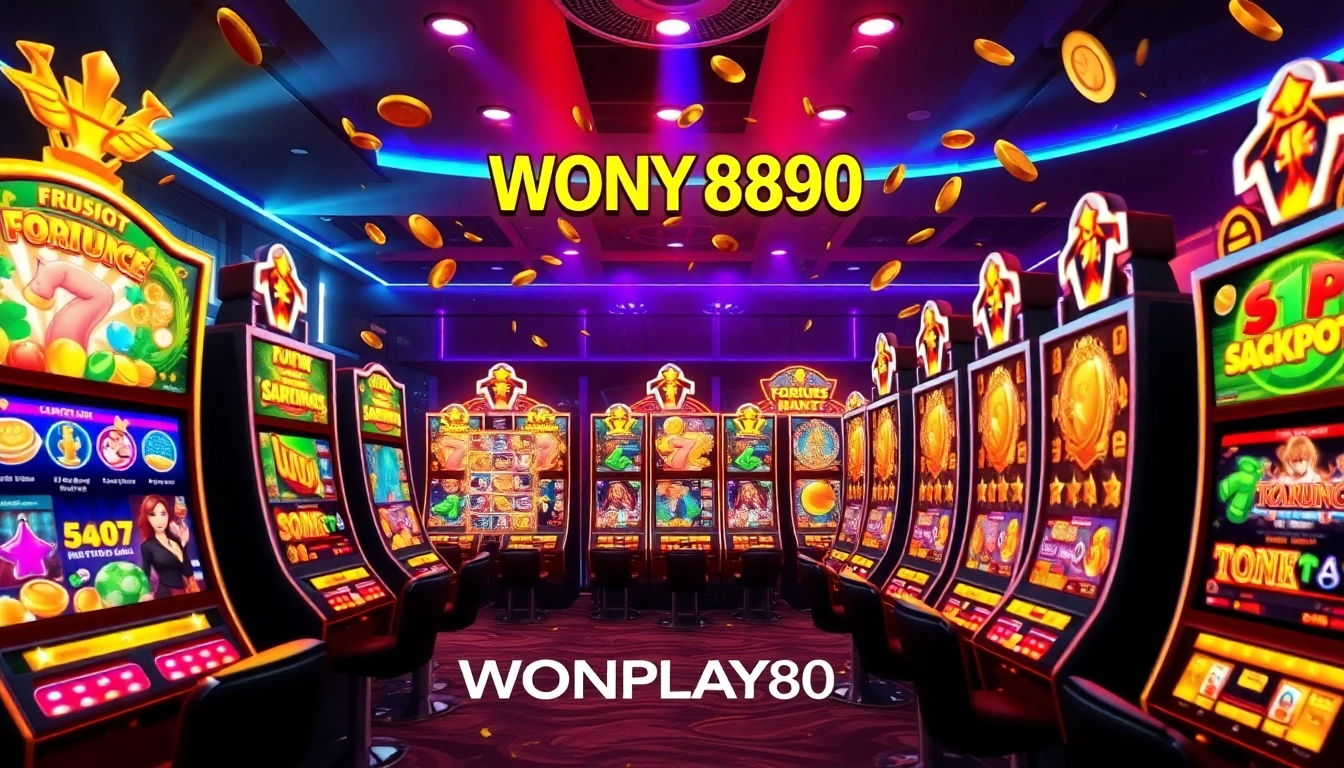 WONPLAY890 online slot gaming interface with vibrant colors and dynamic lighting.